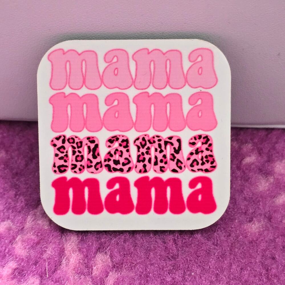 Mama‎ Pink Handmade Square Refrigerator Magnet